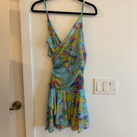 Mesh Ruffle Mini Dress - Picture 4 of 5